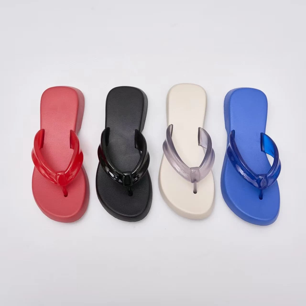 Nuovissime Ciabatte Brasiliane con Plateau per Ragazze, Pantofole Estive da Donna, Sandali con Plateau e Cinturini Trasparenti per Spiaggia SM33