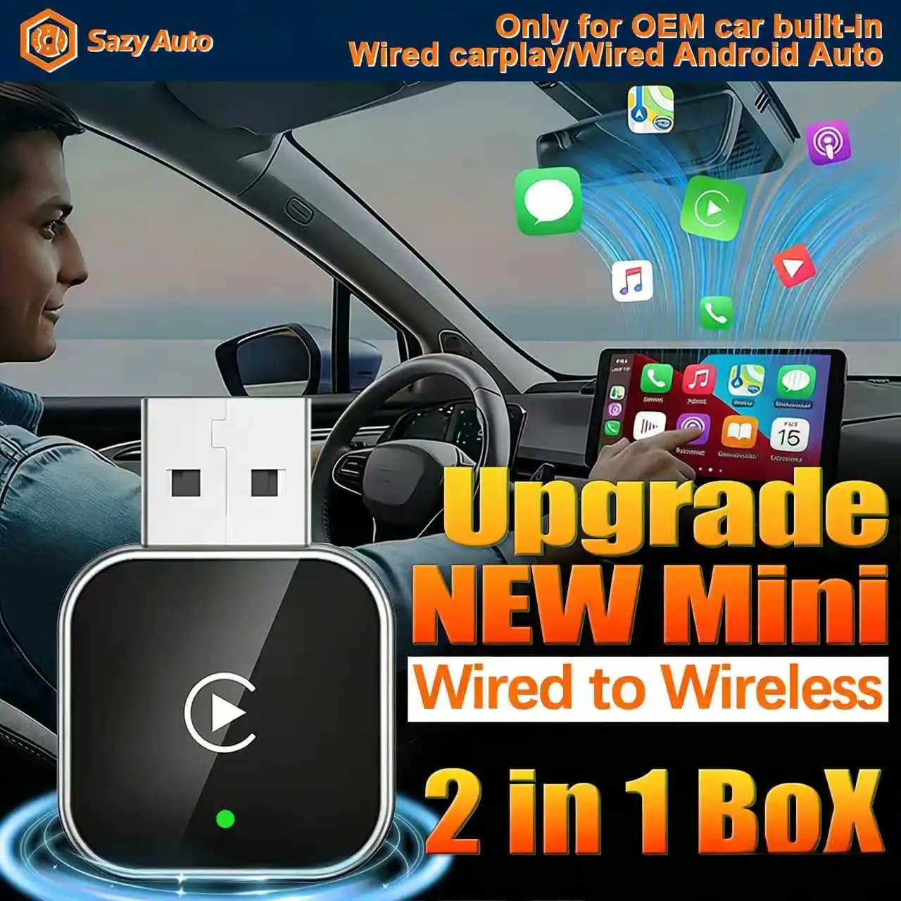 2026 NEW Wireless CarPlay Android Car Adapter Wireless Smart Mini Box Plug And Play WiFi Fast Universal Connection For Nissan