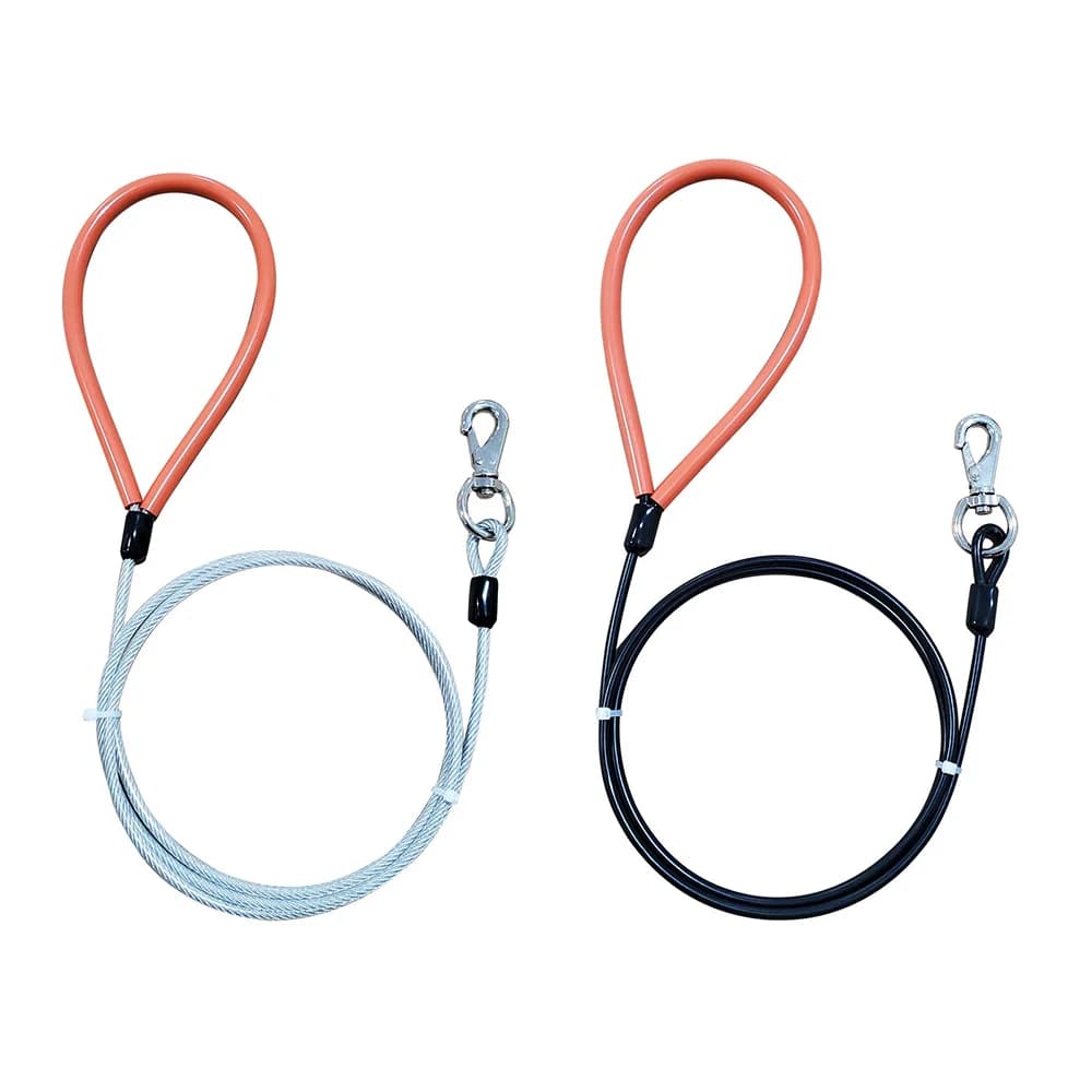 Anti-Bite Dogs Chain Leash Steel Wire Dog Lead Heavy-Duty Pet Dog Tie-Out Cable Chew Proof Metal Leashes for Medium & Large Dogs