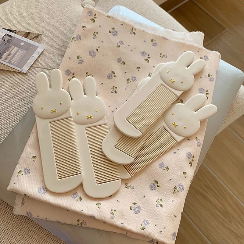Miffy Pettine Antistatico Portatile Parrucchiere Casa Pettine a denti densi Parrucchiere Compleanno Regalo di Natale giocattoli per Ragazza e Ragazzo