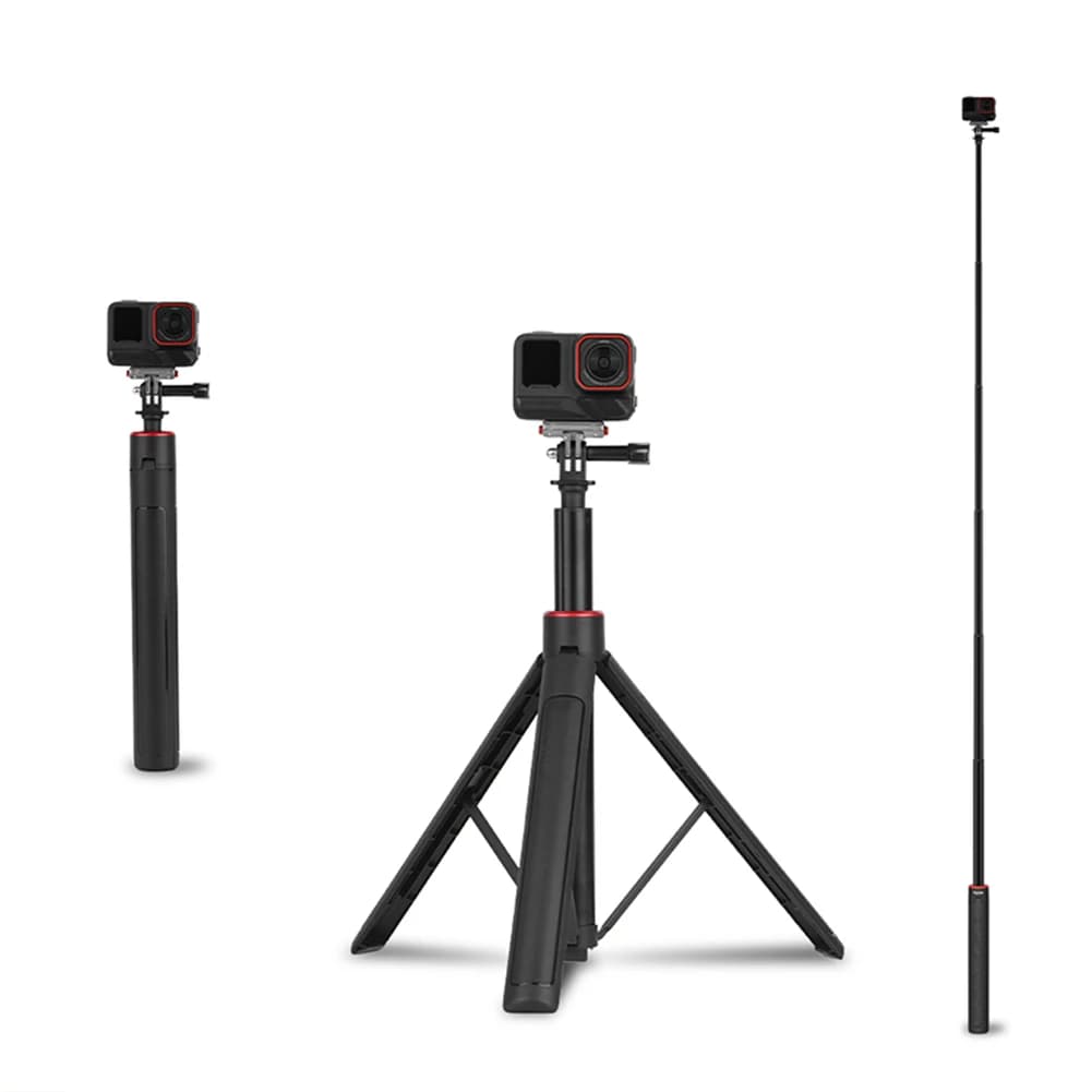 Bastone per Selfie con Treppiede e Accessori, Asta Estensibile per Viaggi, Supporto Treppiede Allungabile per Insta360 X5 Action 4/Pocket 3