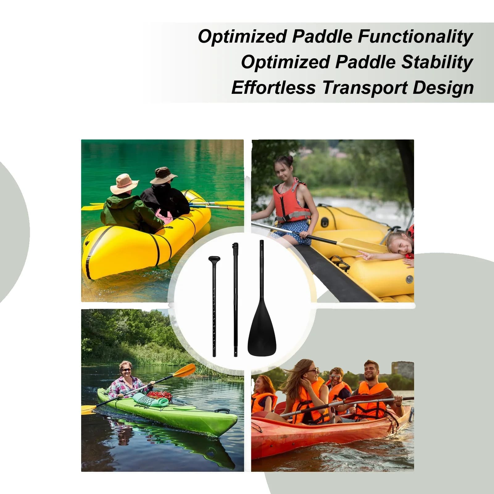 Remi per kayak gonfiabili portatili con pagaia rimovibile Lega di alluminio Stand Up Paddle Board Forniture per sport acquatici Avventura in mare
