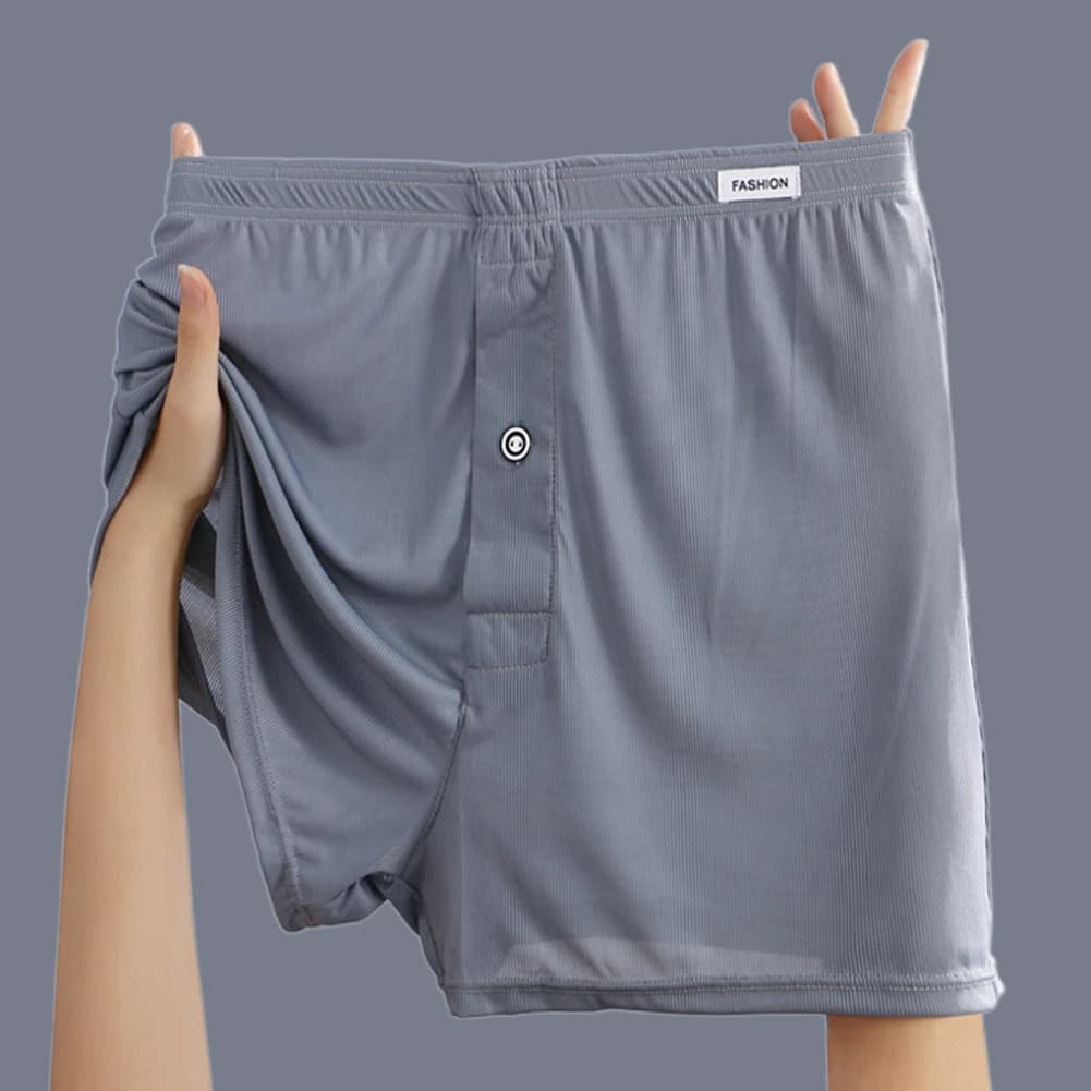 Daily Sexy Men's Loose Underwear Ice Silk Shorts Medium Life Shorts Mutandine Boxer Slip Slim Mutande For Home Solid Male Aro Pants