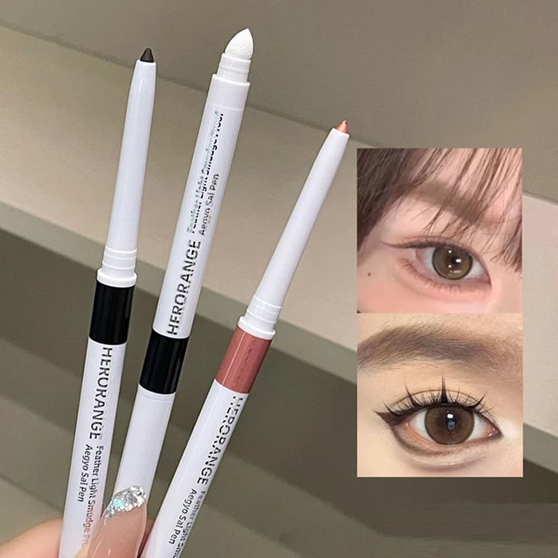 HERORANGE Glitter Diamond Silkworm Pencil Peach Shimmer Highlighter Aegyo Sal Stick Illuminante Ombretto in Stick Cosmetico