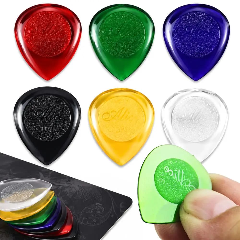 16pcs Colorful Transparent Guitar Picks Mixed Size Teardrop Plectrum Beginner Music Practice Accessories YMY