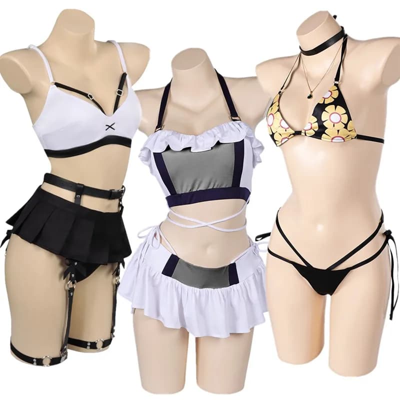 Tifa Lockhart Cosplay Swimwear Fantasia Woman Bikini Top Swimwear Swimwear Dresses Halloween Carnival Party Dress