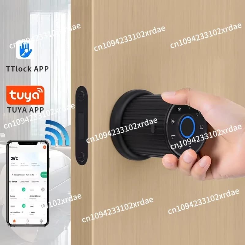Serratura Intelligente per Porta di Casa e Appartamento con Controllo Remoto WiFi TTLock, Scanner di Impronte Digitali e Tastierino Numerico Senza Chiave