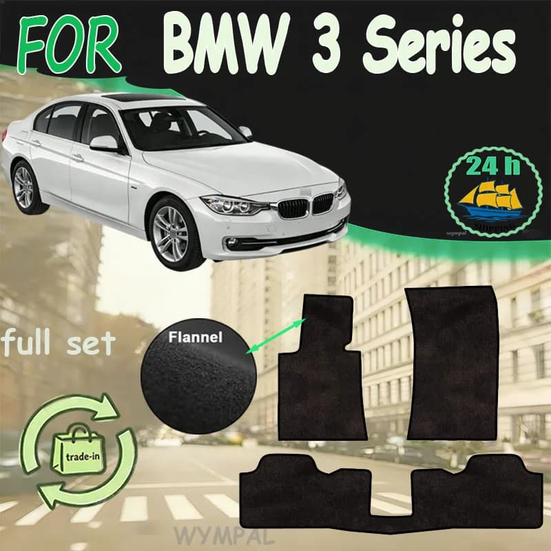 Tappetini in flanella per BMW Serie 3 F30 Berlina 2012~2018, tappeti per auto, rivestimenti per pavimento, coperture per tappeti, adesivi per tappetini, accessori auto