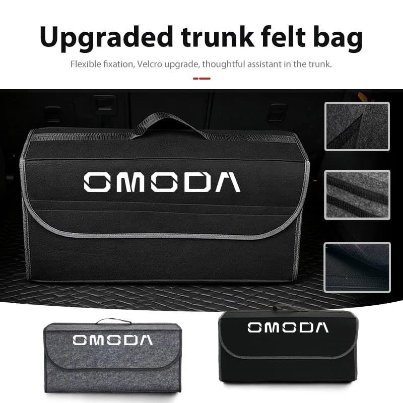 For Chery Omoda Felt Car Trunk Organizer Folding Storage Box Tool Organizer Boxs Auto Accessories 5 C5 E5 C9 9 EV PHEV 2025