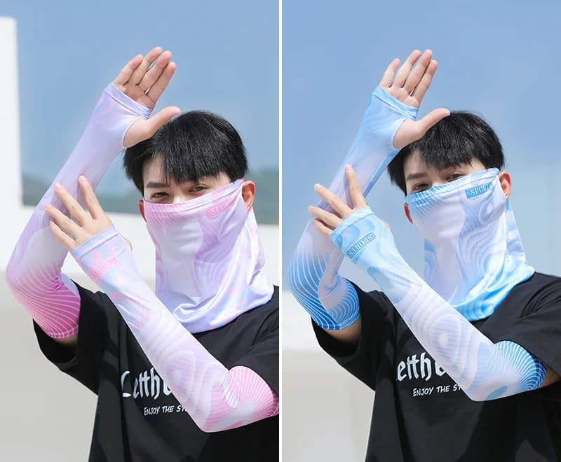 Foulard in seta di ghiaccio nuovo parasole da giardino di casa e guanti di ghiaccio per la protezione solare