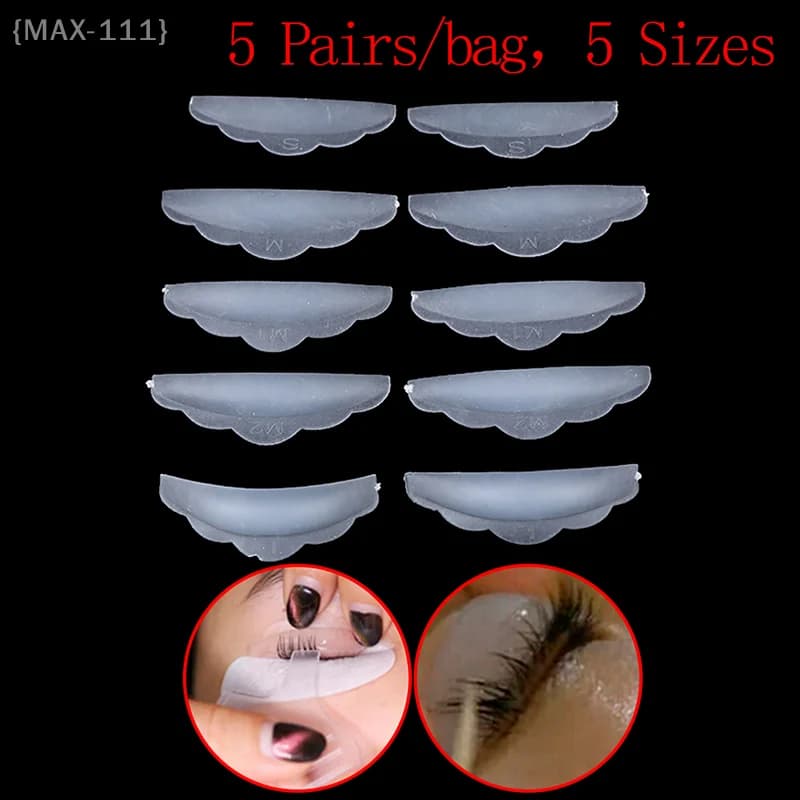 【F2-MAX111】5 Paia di Cuscinetti in Silicone per Permanente Ciglia, Supporti per Sollevamento Ciglia 3D, Arricciaciglia
