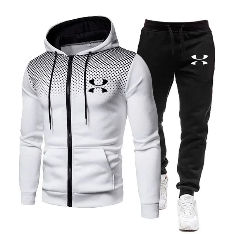 Set Felpa con Cappuccio e Pantaloni da Uomo 2026, Completo Sportivo Autunno-Inverno con Zip