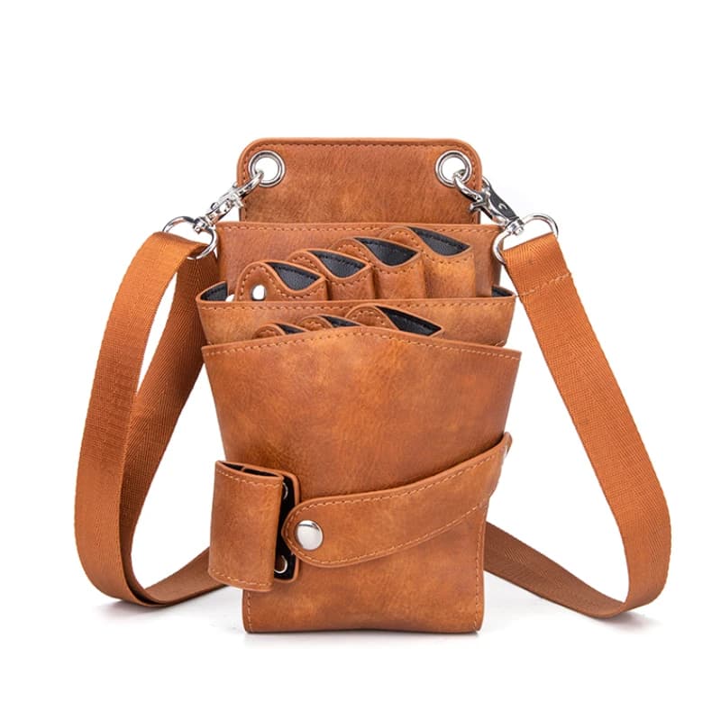 Borsa a forbice per capelli in pelle PU borsa a forbice per parrucchiere borsa a forbice 7 tasche pettini a forbice porta spazzole borsa a tracolla