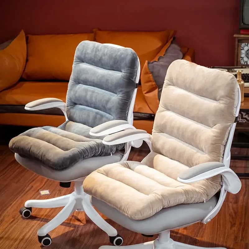 Cuscino per sedia addensato in morbido peluche corto e liscio per supporto ergonomico da ufficio e sollievo dal mal di schiena