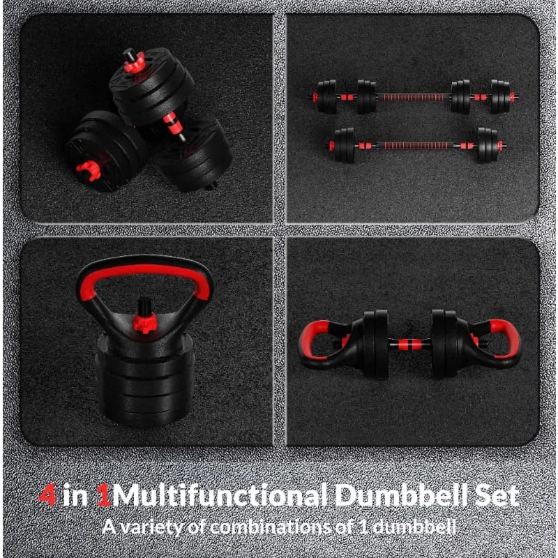4 in 1 portable interchangeable handlebars, handlebars and kettlebell set of 60 pounds with adjustable weights