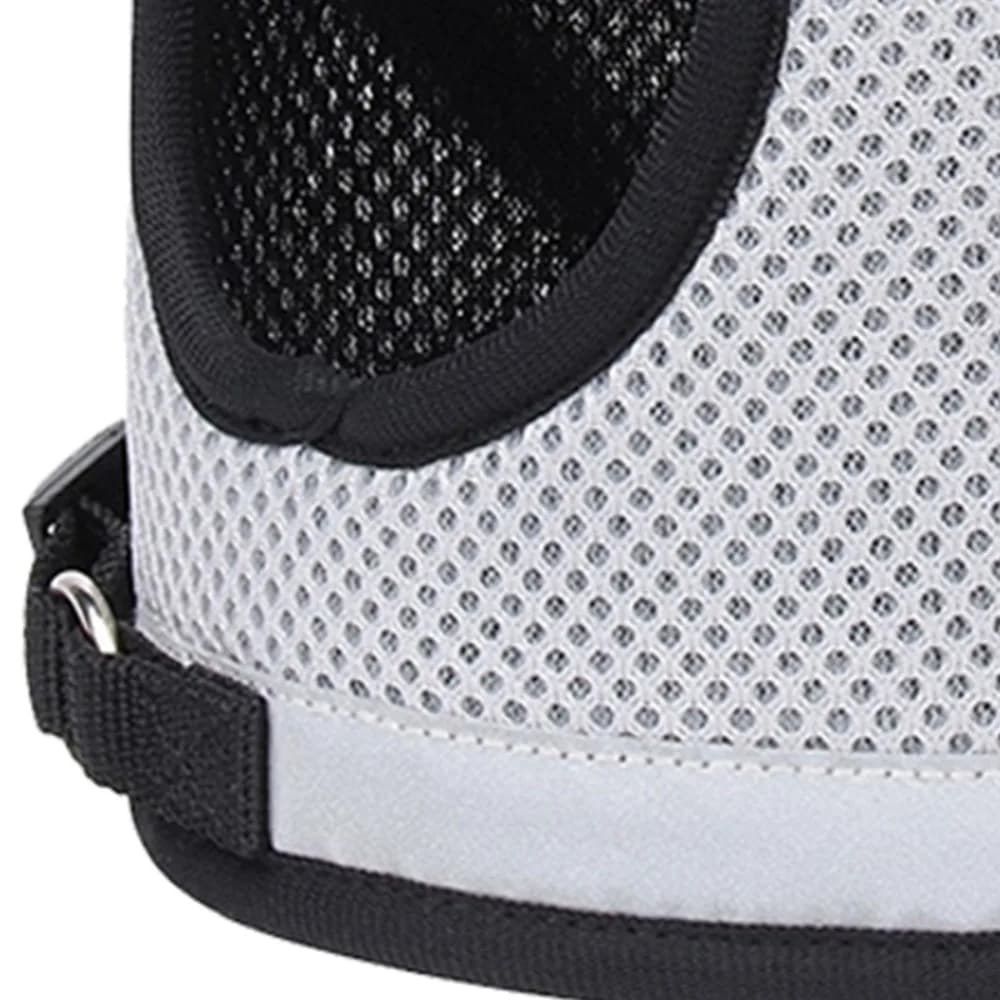Lightweight Double Mesh Fabric Dog Harness Grey Color Vest Shape Dog Leash Breathable Adjustable Pet Walking Strap Park Activity