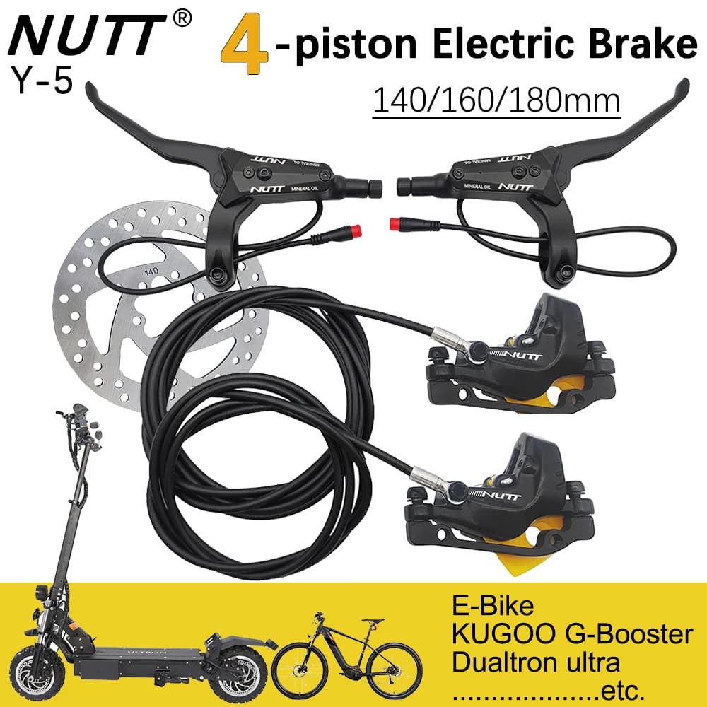 NUTT 4 Piston Y-5 elettrico E-Bike Scooter freno a disco bicicletta idraulica 140 160 180 rotore per A5-D KUGOO Dualtron Eagle Pro Kaabo Mantis Ultron