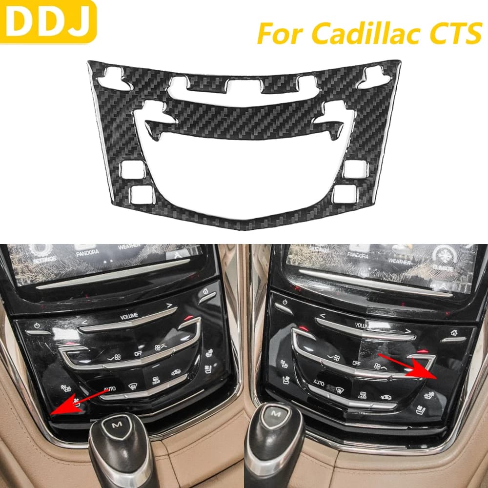 For Cadillac CTS 2014-2019 In Carbon Fiber Air Conditioning Central Control Panel AC Trim Covering Auto Accessories Interior Wall decal