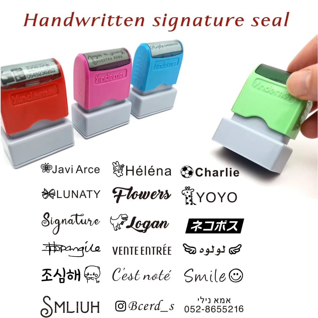 Nome dell'insegnante personalizzato Timbro a inchiostro Firma Calligrafia Timbro con lettera personalizzato autoinchiostrante per studente scolastico