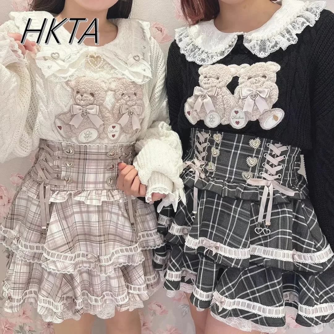 Maglione lavorato a maglia classico giapponese con orsetto carino da donna Lolita Girls maglione a maniche lunghe pullover autunno e inverno nuovi maglioni Liz