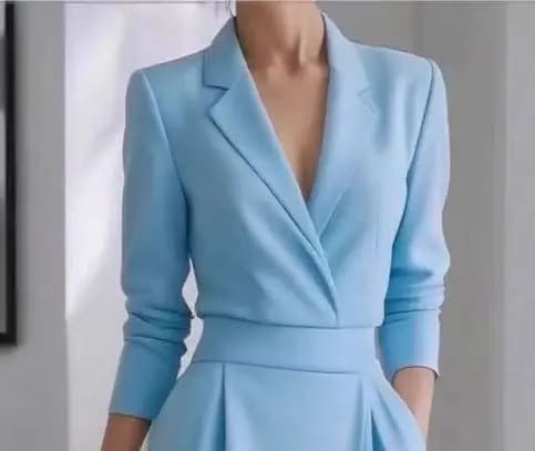 Abito elegante per donna Moda manica lunga scollo a V Abiti a vita alta Robe Femme Casual Solid Office Abbigliamento donna Nuovo