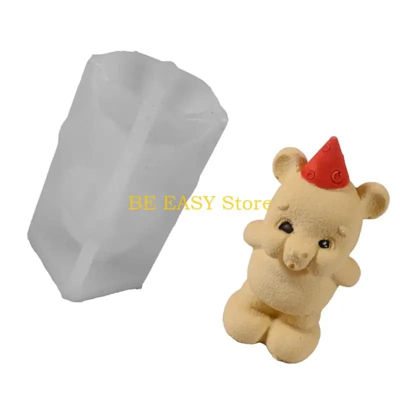 E28F Cute Bear Candle Silicone Mold for Candle Making,Aromatherapys Candle Resin Mould Ornament Epoxy Resin Casting Mold