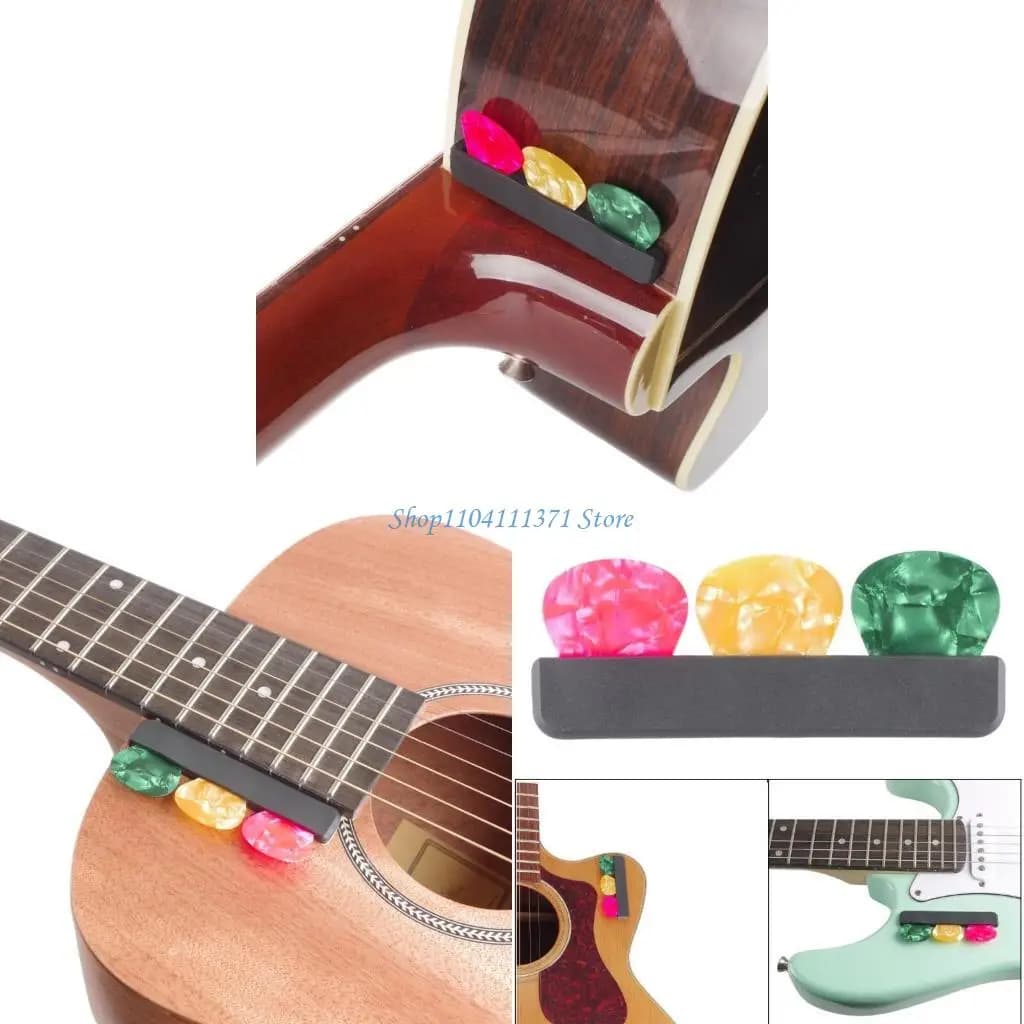 Vetrina portatile per plettro per chitarra con contenitore per 3 plettri per chitarra Custodia per plettro per chitarra portatile con 3 plettri per chitarra