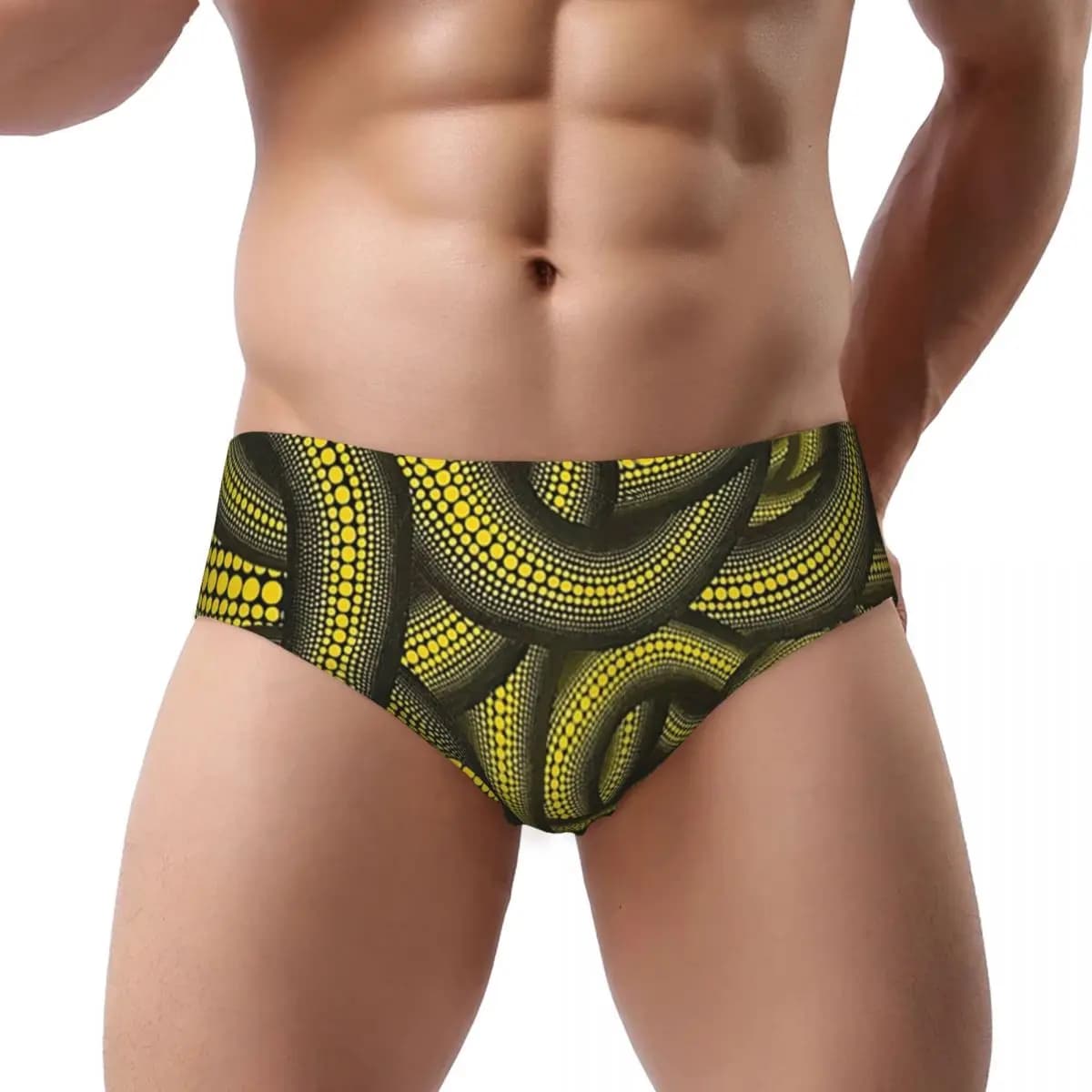 Slip da uomo personalizzati Yayoi Kusama Mutandine da uomo Stretch Divertenti mutande intimi pop a pois
