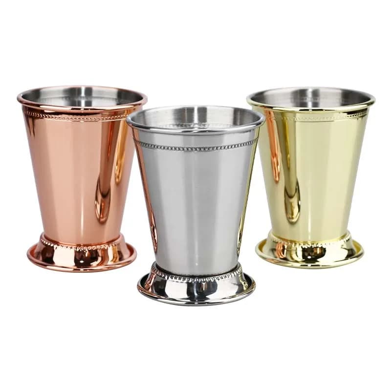 Tazza Julep alla menta Tazza da cocktail in acciaio inossidabile Tazza per bevande miste Martini Mojito Drink Bar Tazze da birra per feste Julep Bar Bicchiere da vino