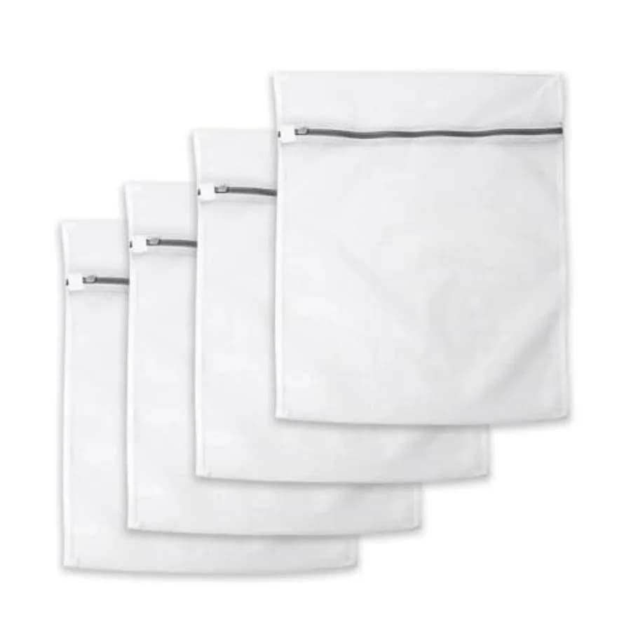 Non-Fluorescent Mesh Laundry Bags 20 x 23.5 in, 4-Pack Large Zippered Laundry Wash Bags for Clothes, Durable Mesh Bags for Wash