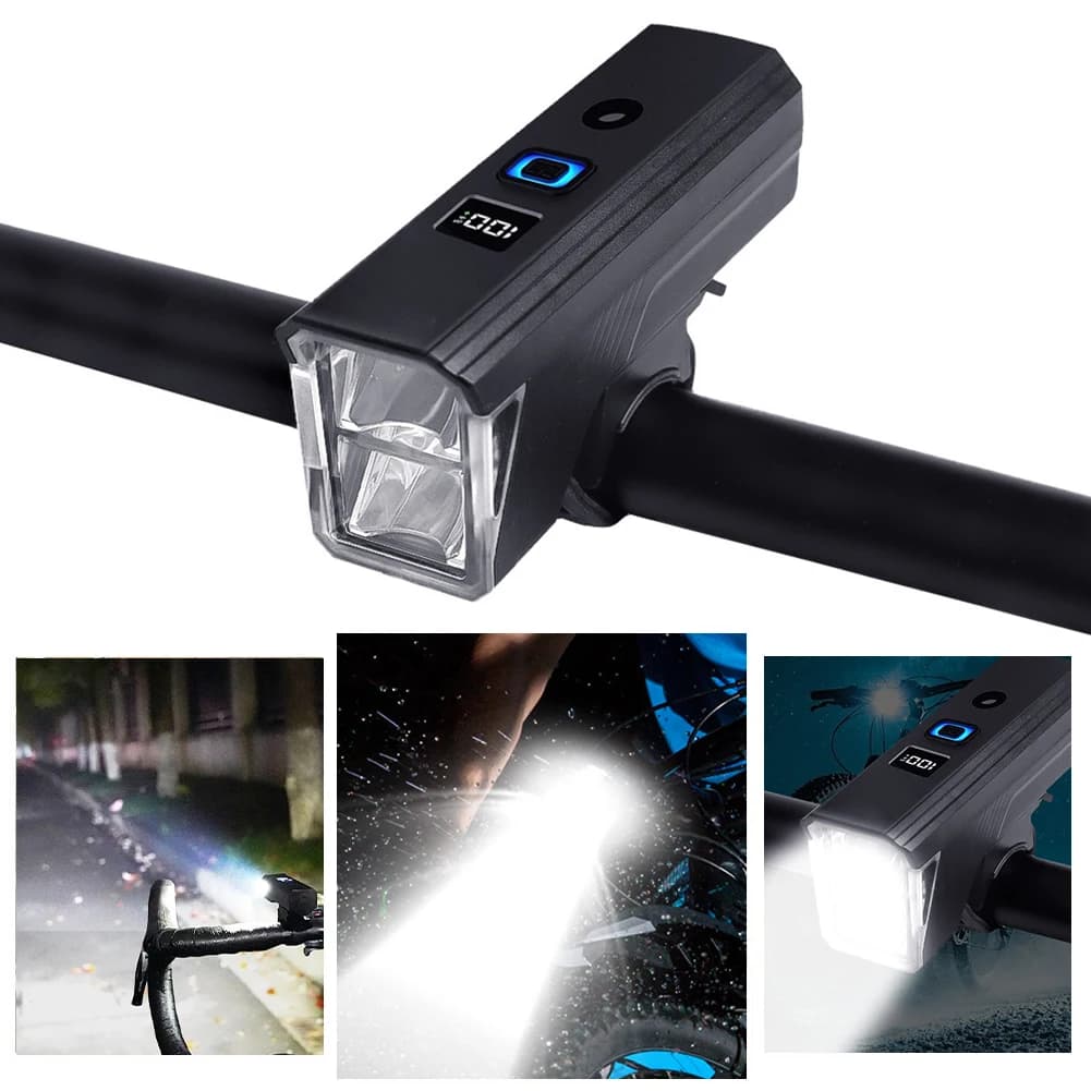 Luce anteriore per bicicletta Luce per bicicletta Torcia per bici impermeabile Lampada di sicurezza per bici ricaricabile Sensore automatico per la guida notturna