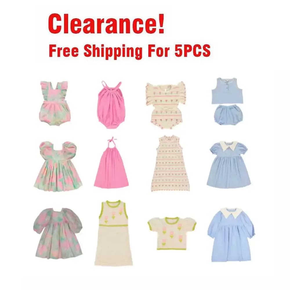 Liquidazione 2025 Primavera Estate per bambini Principessa T-shirt lavorate a maglia Pantaloncini Set per neonate Maglieria Abito Abbigliamento per bambini