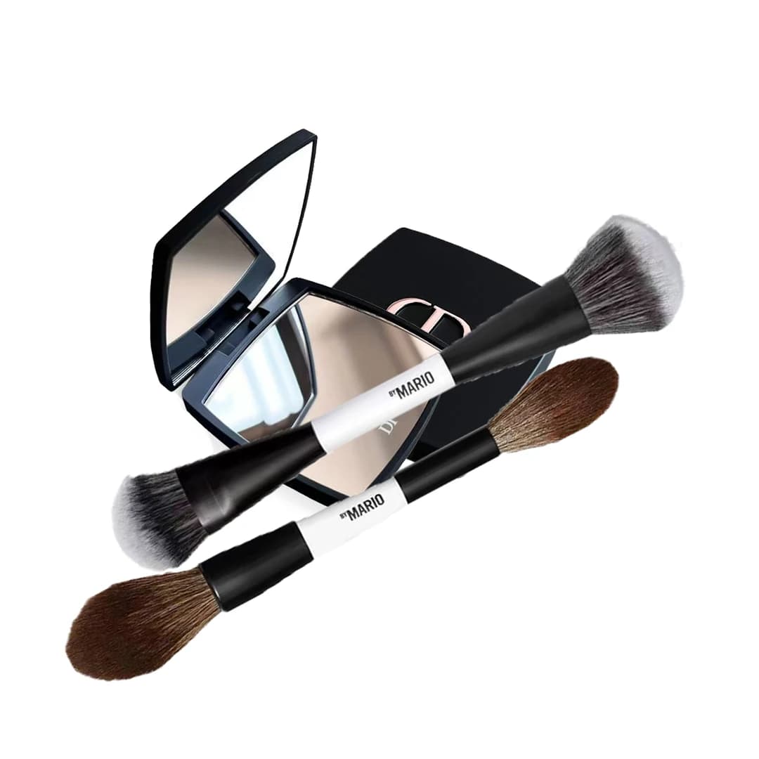 Pennello Illuminante F1 F2 F3 F4 E6 EF1 e Specchio per Trucco, Pennello per Blush con Luce Ambientale Soffusa, Pennello Cosmetico per il Viso con Setole Morbide in Fibra