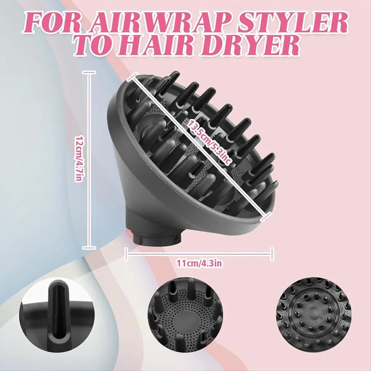 (A75U) Diffusore per Asciugacapelli, Accessorio per Styler Dyson Airwrap HS05 HS03 HS01, Ugello Diffusore per Asciugacapelli C