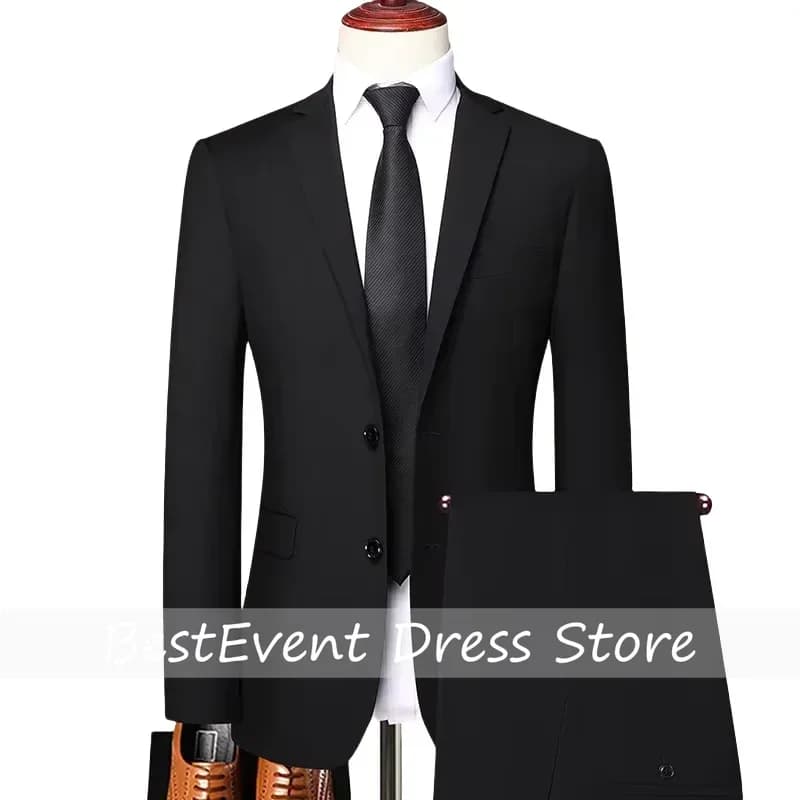Blazer Pants Men's Fashion Business Casual Outdoor Gentleman Trend Single Breasted Wedding Slimfit British Style Suit Customized