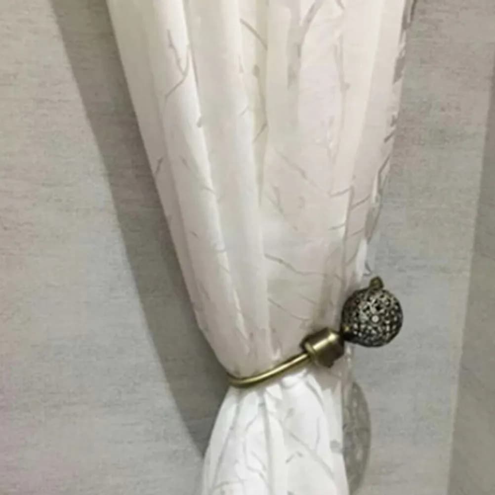 2 hooks for U-shaped curtains, metal support, hollow ball design, adjustable for shower curtains, accessories for Nordic style home decoration