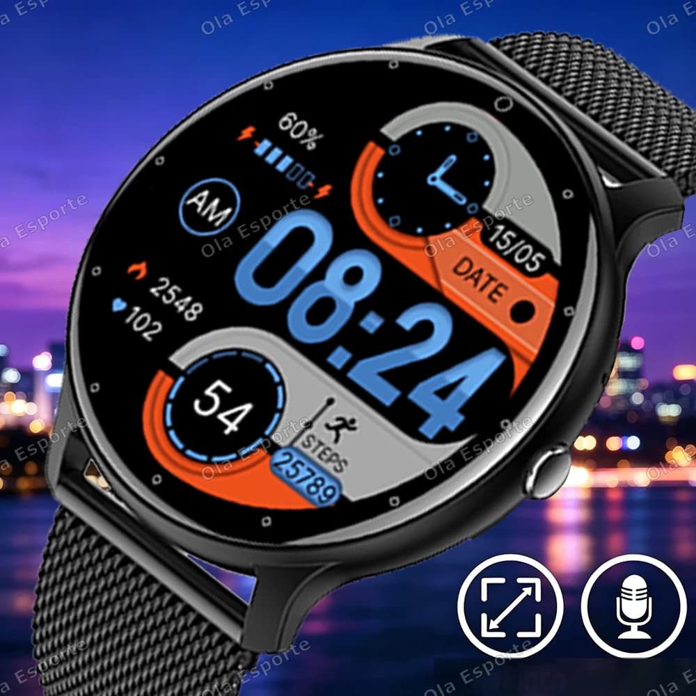 2026 New Smart Watch Men Women Sports Modes Heart Rate Monitoring AI Voice Assistant Bluetooth Call Smartwatches for Android ios
