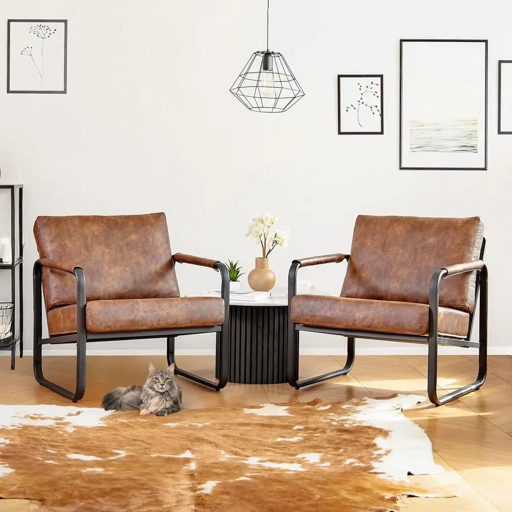 Set di 2 sedie moderne - Comode poltrone in ecopelle con imbottitura extra morbida e cuscini, design ergonomico