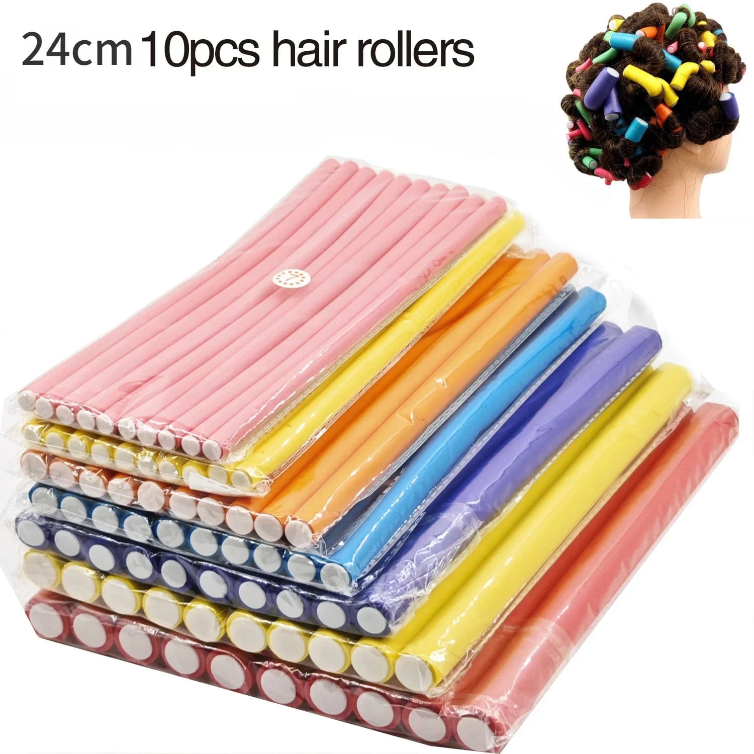 10 pcs Flexible Curling Hair Rod Bigodini Makers Foam Soft Bendy Twist Riccioli Flexi Roller Tools For Styling Hair Roller No Heat