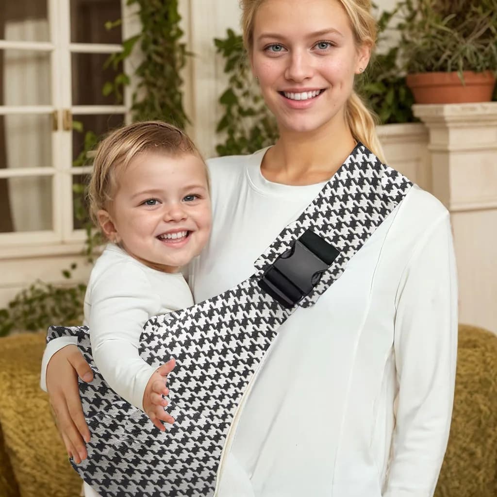 Marsupio Neonato a Tracolla con Seduta Ergonomica, Fascia Porta Bebè Regolabile e Portatile per Viaggi, Accessori per Trasporto Neonati e Bambini
