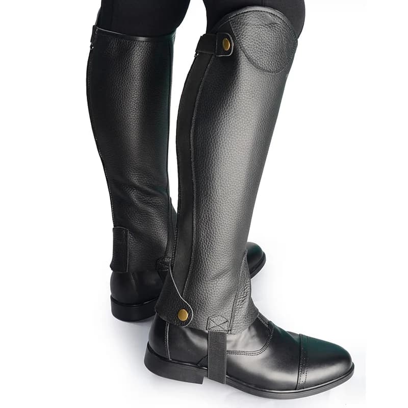 Ginocchiere Equestri in Ultra-Pelle Unisex, Protezioni per Cavaliere, Attrezzatura Protettiva di Qualità, Stivali da Moto