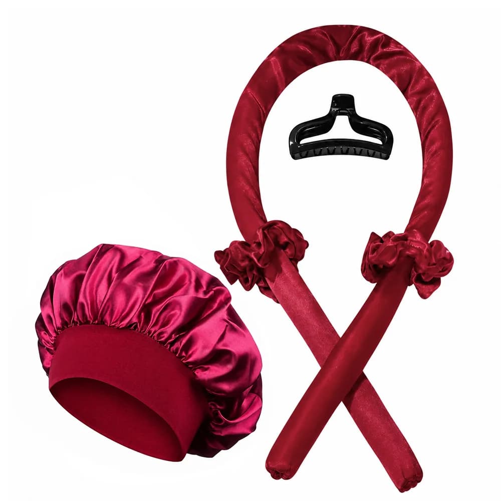Heatless Curling Rod Headband No Heat Overnight Curl Headband with Hair Cap Lazy Natural Soft Sleep Headband Hair Styling Tools