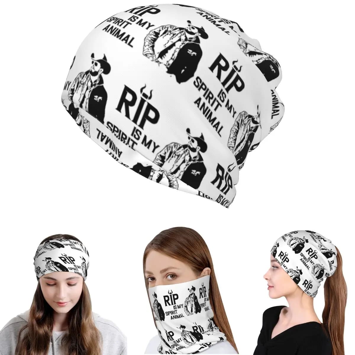 Rip Wheeler Rip Is My Spirit Animal Dutton Ranch Yellowstone Bandana Scaldacollo Sciarpa Fascia per la testa Berretto Cappello per Uomo Donna