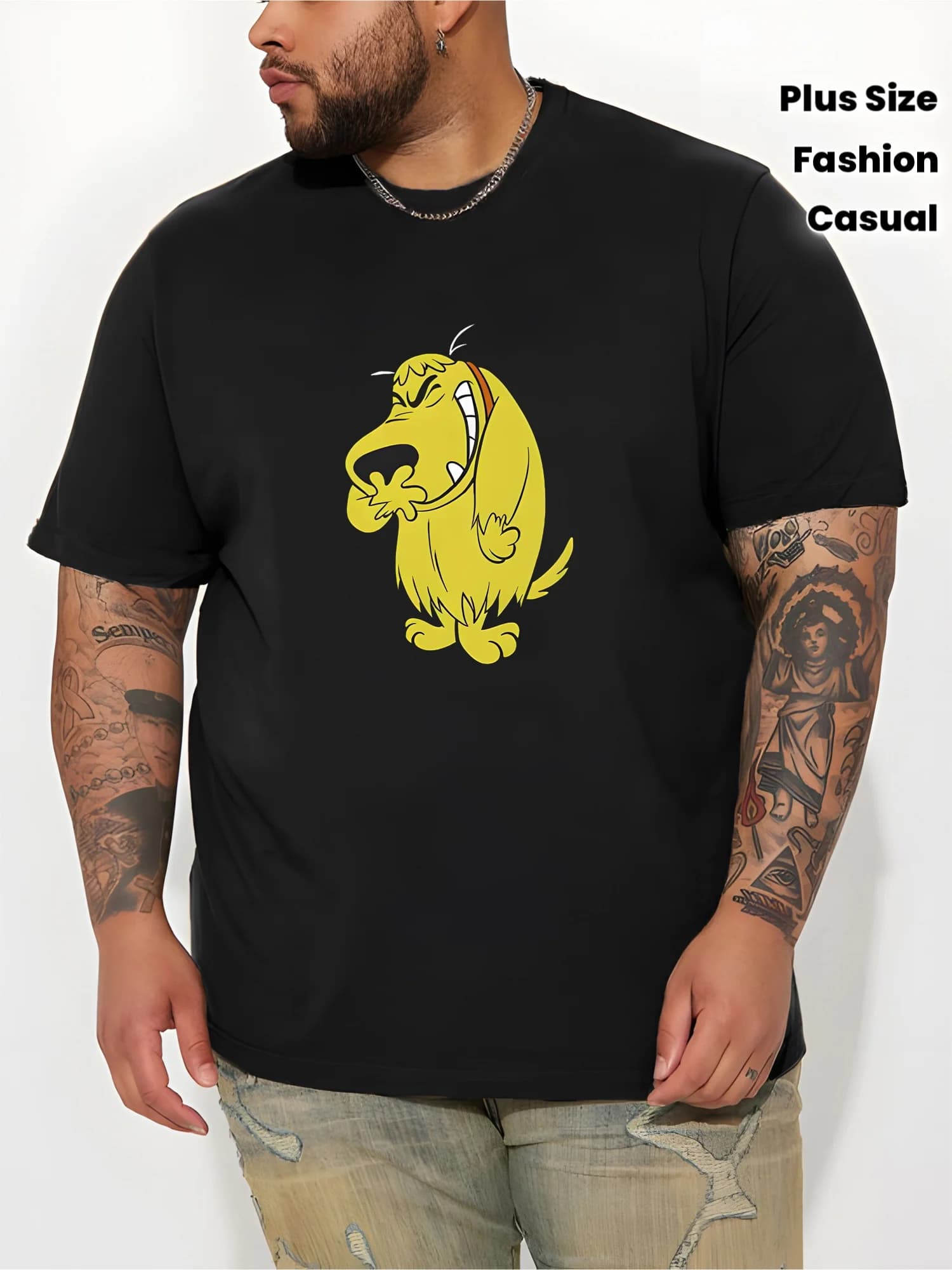 T-shirt da uomo in misto cotone pesante, t-shirt da uomo con stampa creativa Anime Puppy, top estivi casual ed eleganti per uomo