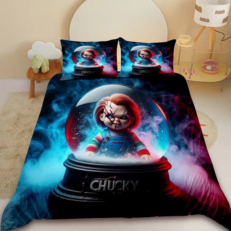 Copripiumino NECA CHUCKY GOOD GUYS, set di biancheria da letto, set da tre pezzi per dormitorio, decorazione per la camera da letto, i migliori regali