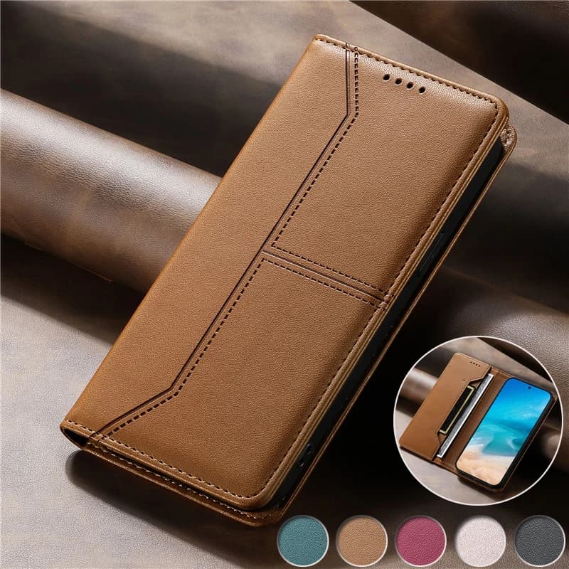 Luxury Magnetic Flip Leather Phone Case For Xiaomi Poco C61 C65 C55 X5 X6 F6 M6 Pro 4G 5G Wallet Cover Shell Protect Cases Bags