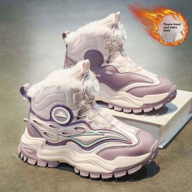 Stivali da neve per bambini Scarpe sportive invernali con isolamento in peluche Stivali da trekking e sci leggeri antiscivolo per ragazzi e ragazze