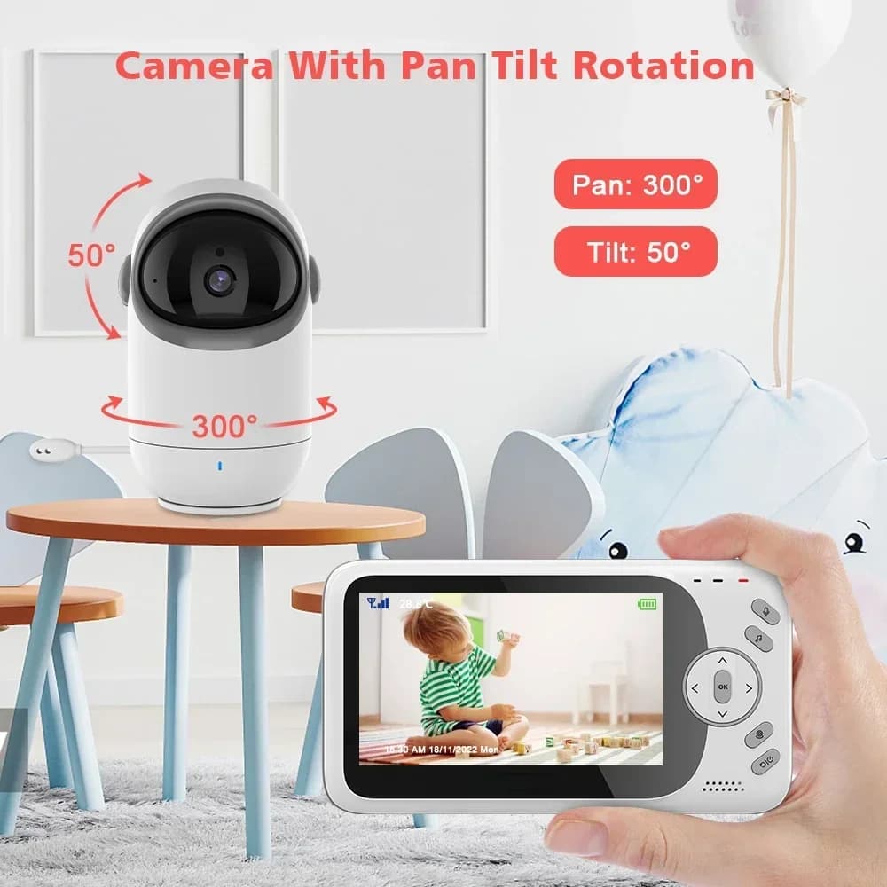 Baby monitor da 4,3 pollici VB801 Telecamera con zoom 3X Audio bidirezionale Visione notturna 2.4G Wireless Madre Bambini Telecamera di sorveglianza SD 720P