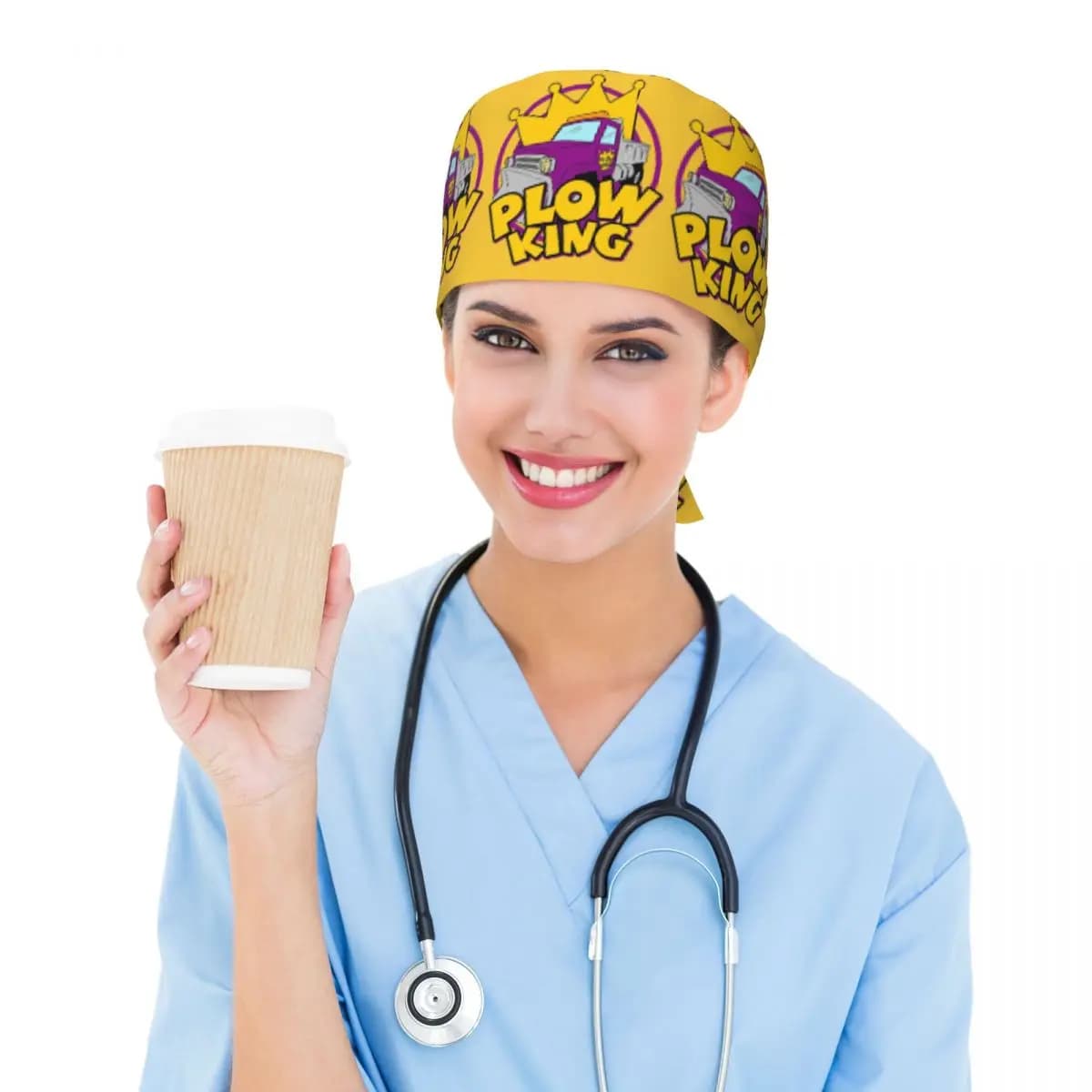 Plow King The Healthy Competition Scrub Hat Doctor Working Surgical Cap Men Women Adjustable Nursing Caps for Dentist