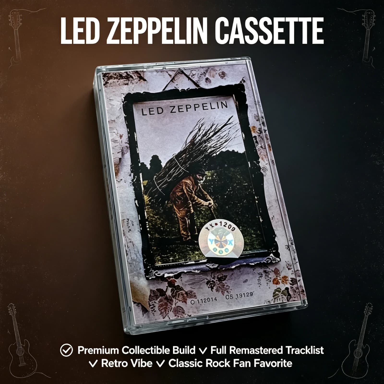 Led Zeppelin IV Classic Rock Cassette Tape Retro Vintage Audio Music Tape Collectible for Rock Fans Nostalgic Album